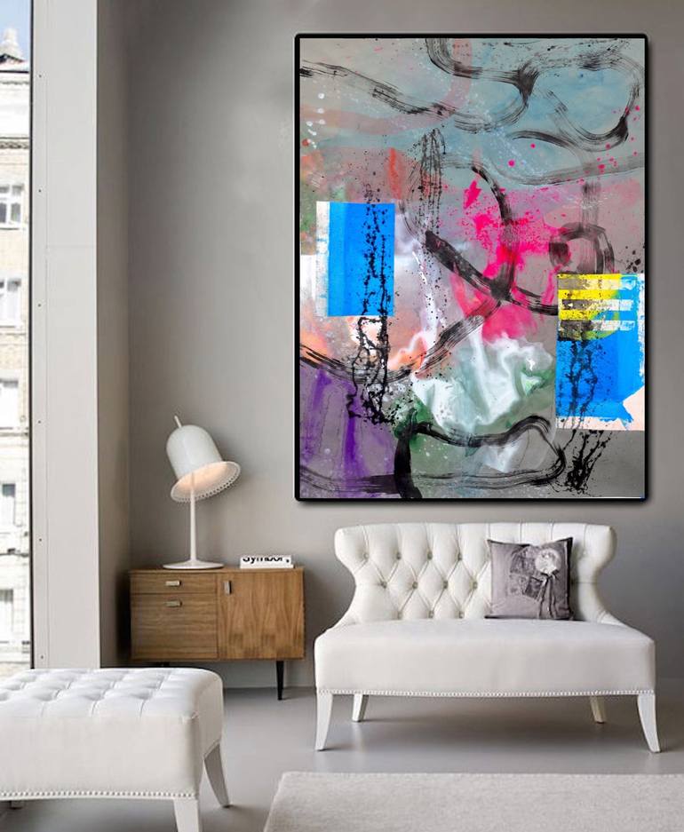 Original Abstract Expressionism Abstract Painting by Poovi Art