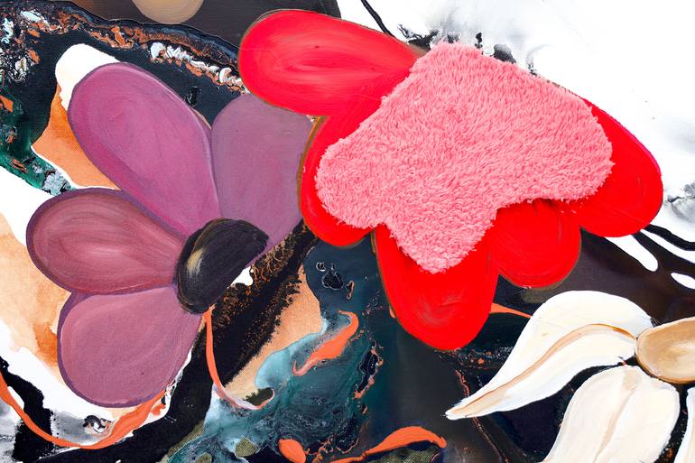 Original Art Deco Floral Painting by Poovi Art