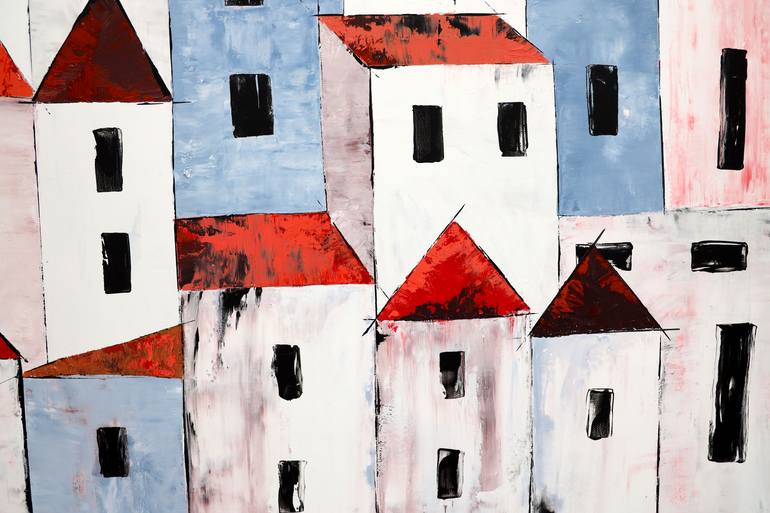 Original Romanticism Architecture Painting by Poovi Art