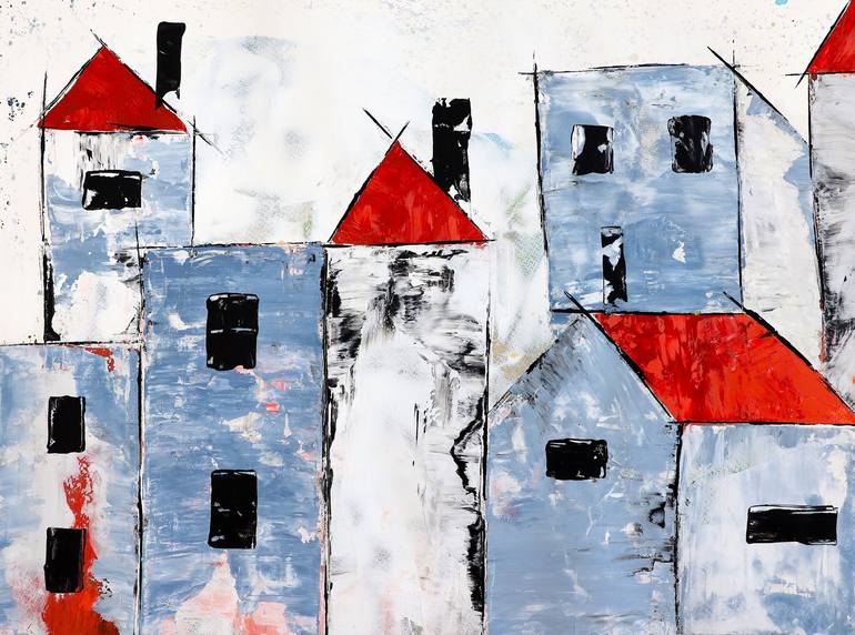 Print of Abstract Architecture Paintings by Poovi Art