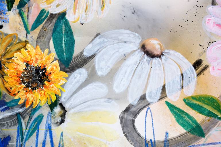 Original Abstract Expressionism Floral Painting by Poovi Art