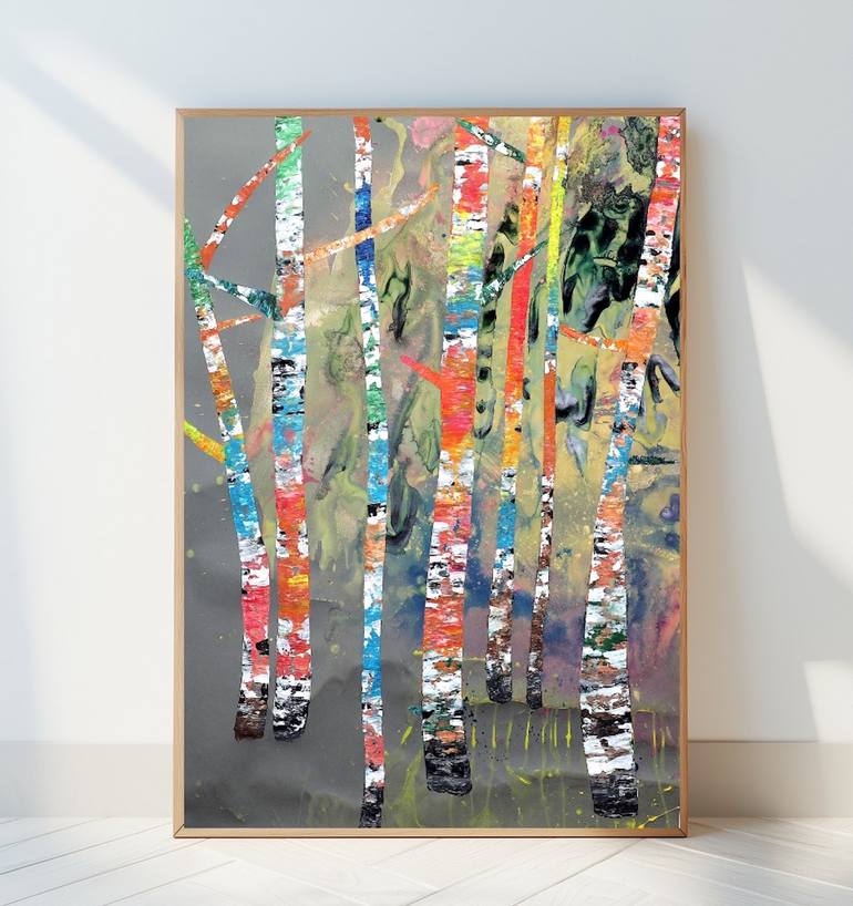 Original Abstract Expressionism Landscape Painting by Poovi Art