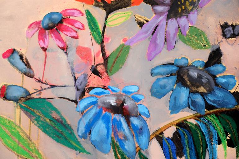 Original Abstract Expressionism Floral Painting by Poovi Art
