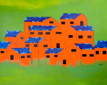 Print of Modern Architecture Paintings by Poovi Art