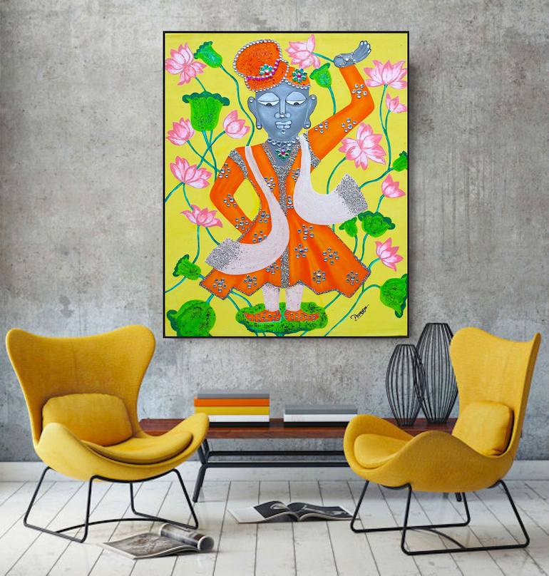Original Expressionism People Painting by Poovi Art