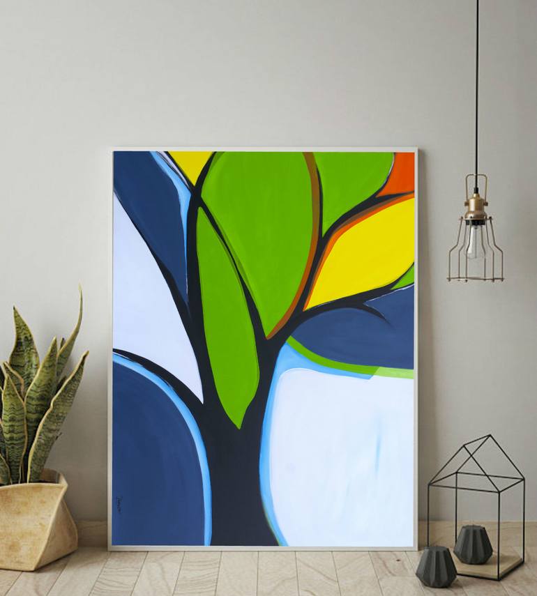 Original Abstract Expressionism Landscape Painting by Poovi Art