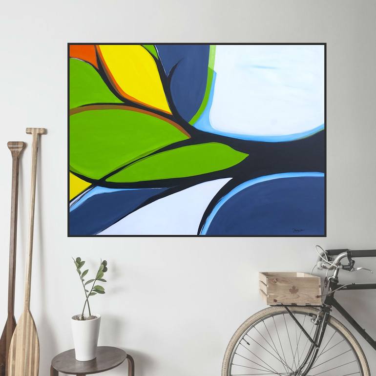 Original Abstract Expressionism Landscape Painting by Poovi Art