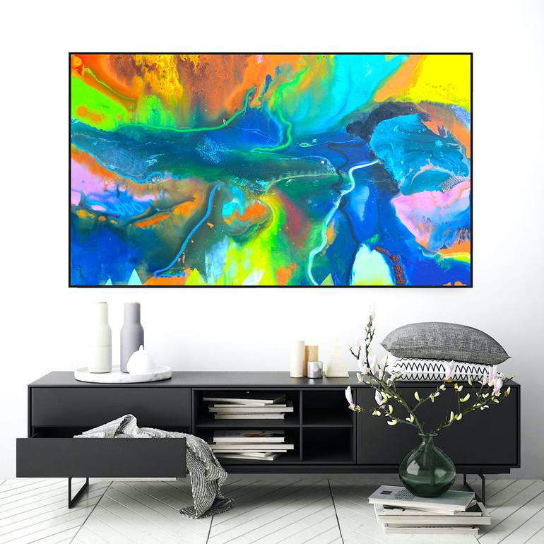 Original Abstract Expressionism Abstract Painting by Poovi Art