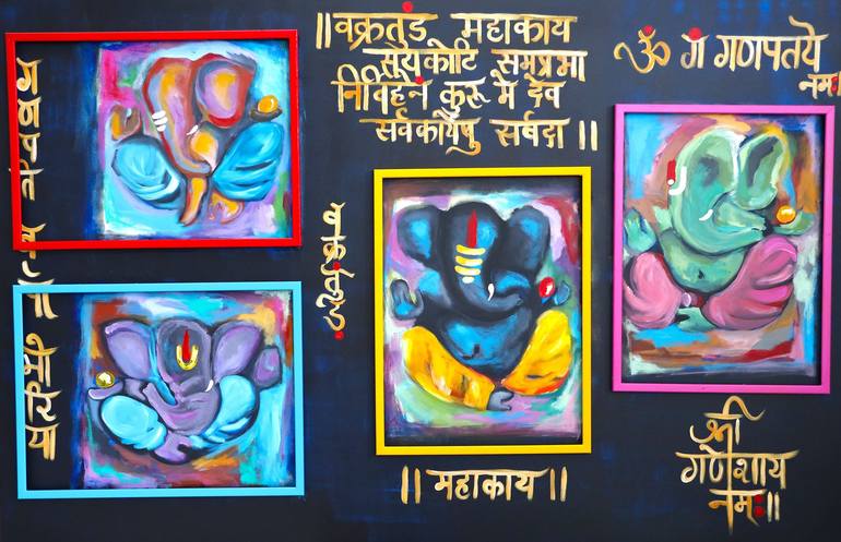 Print of Abstract Expressionism World Culture Paintings by Poovi Art