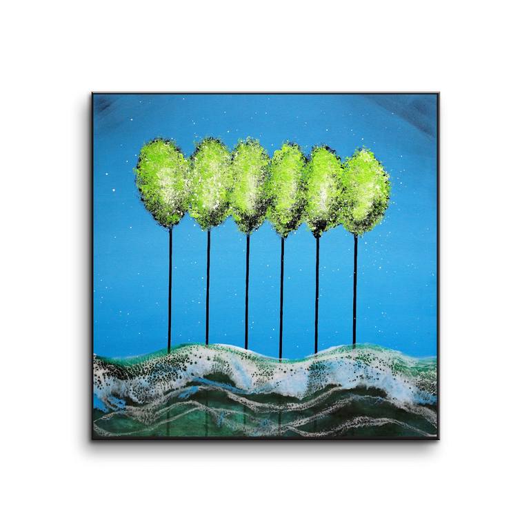Original Abstract Expressionism Tree Painting by Poovi Art