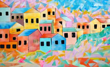 Print of Abstract Expressionism Architecture Paintings by Poovi Art