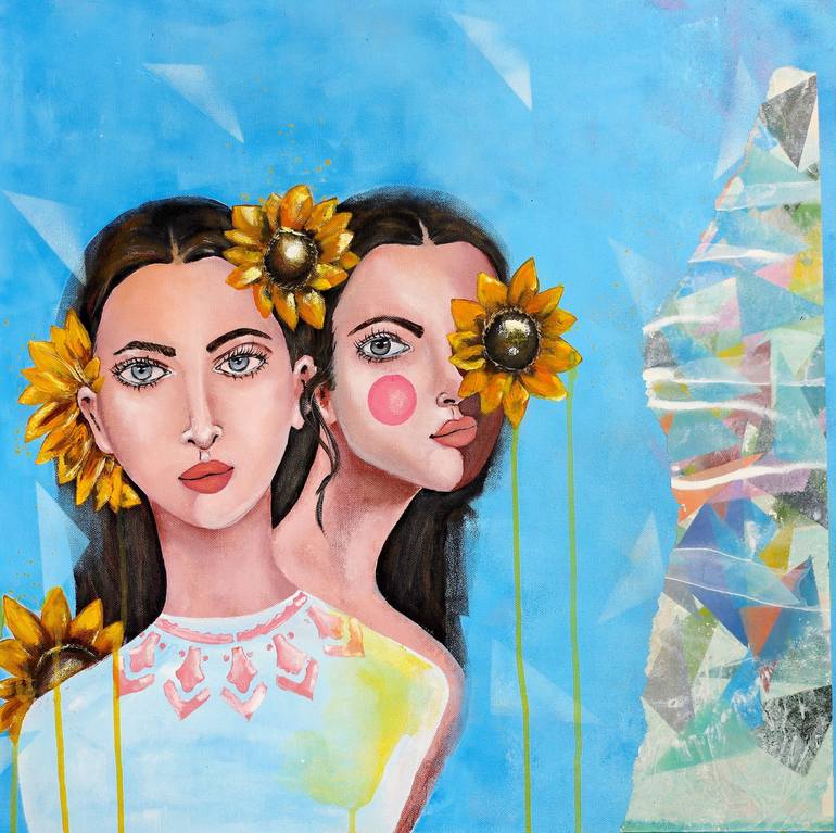 Print of Abstract Expressionism Portrait Paintings by Poovi Art