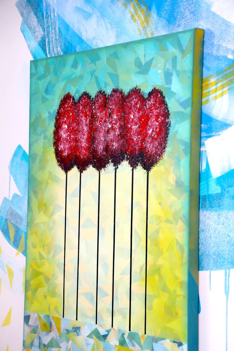 Original Abstract Expressionism Landscape Painting by Poovi Art