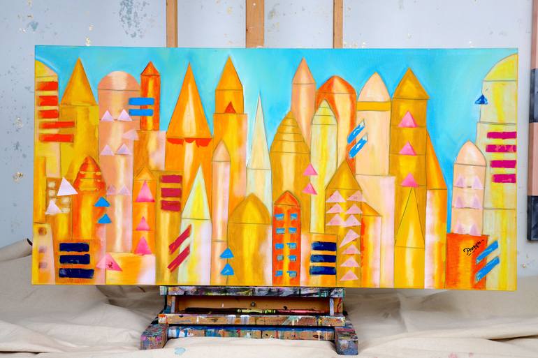 Original Photorealism Architecture Painting by Poovi Art