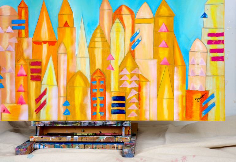 Original Photorealism Architecture Painting by Poovi Art