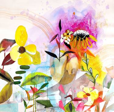 Print of Abstract Expressionism Botanic Paintings by Poovi Art