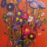 Astras in chrystal vase by Irina Privedentseva
