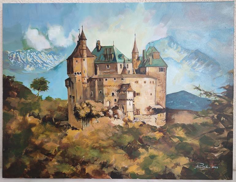 Château Menton Saint Bernard Painting by Admir Bilca | Saatchi Art