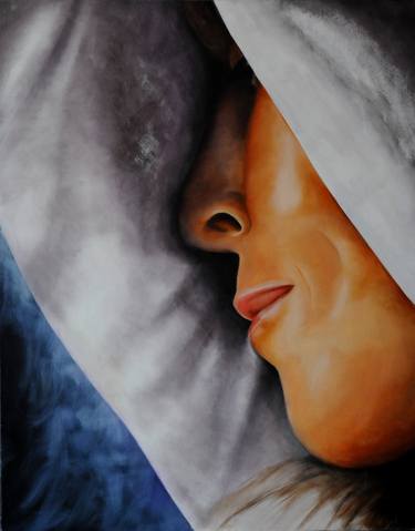 Original Photorealism Women Painting by Lilian Scatena
