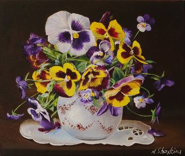 Original Photorealism Floral Paintings by Natalia Shaykina