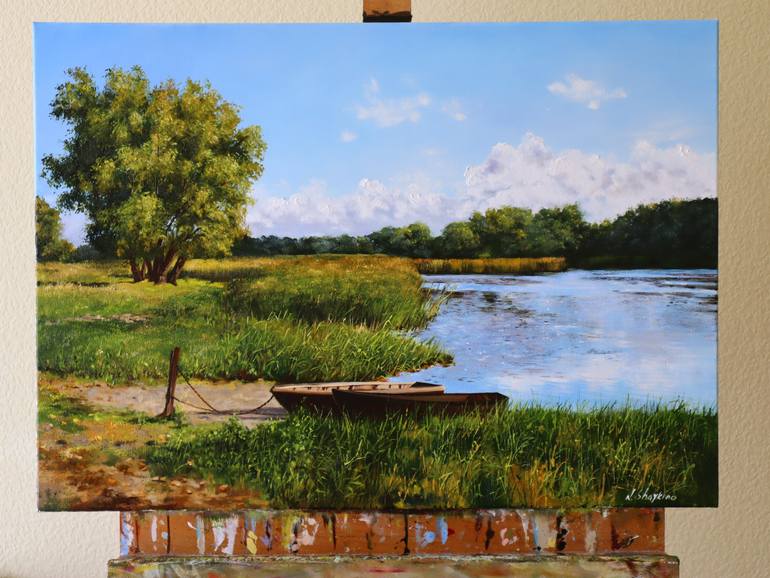 Original Contemporary Boat Painting by Natalia Shaykina