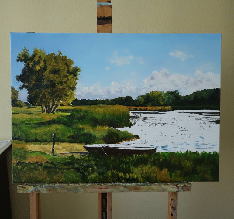 Original Contemporary Boat Painting by Natalia Shaykina