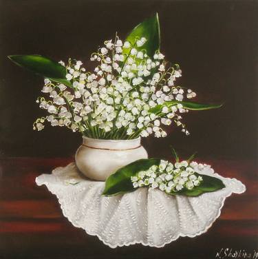 Lilies of The Valley Original oil painting thumb