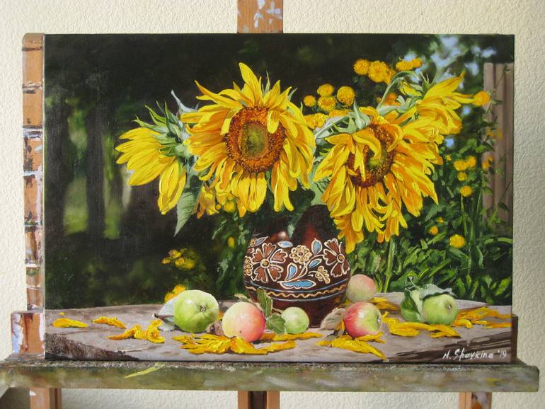 Original Oil painting Ukrainian Sunflowers Painting by Nataliia ...