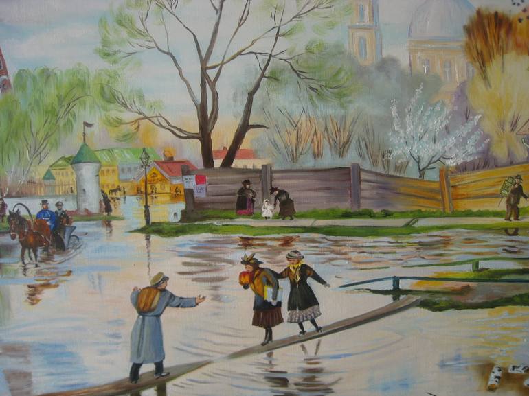 Original Contemporary Rural life Painting by Natalia Shaykina