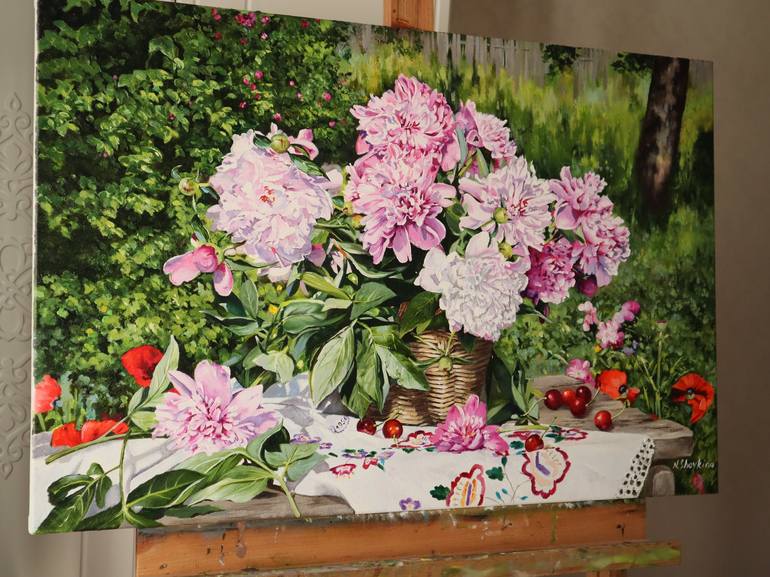 Original Contemporary Floral Painting by Natalia Shaykina