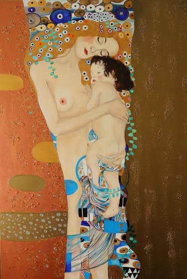 The Mother and Child, Gustav Klimt, Handmade Reproduction thumb