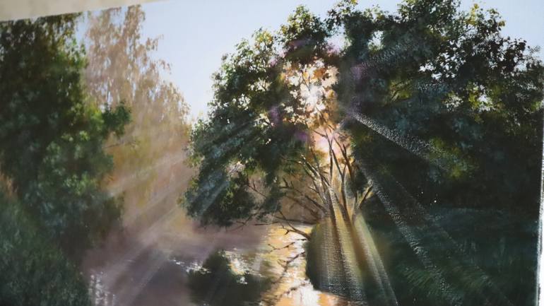 Original Impressionism Sunrise Painting by Natalia Shaykina