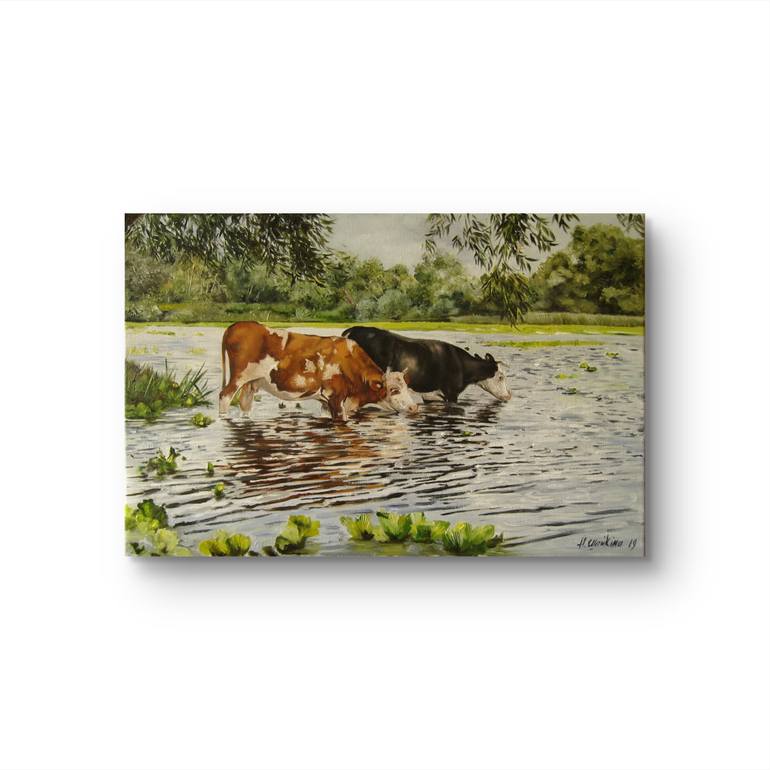 Original Realism Rural Life Painting by Natalia Shaykina