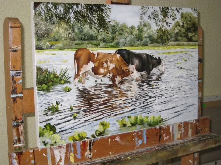 Original Realism Rural Life Painting by Natalia Shaykina