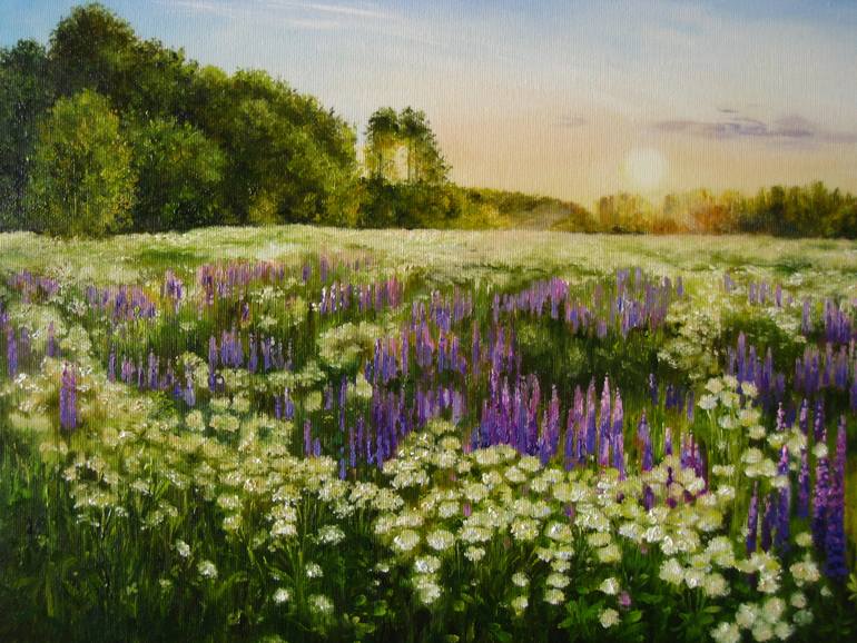 Original Realism Sunrise Painting by Natalia Shaykina