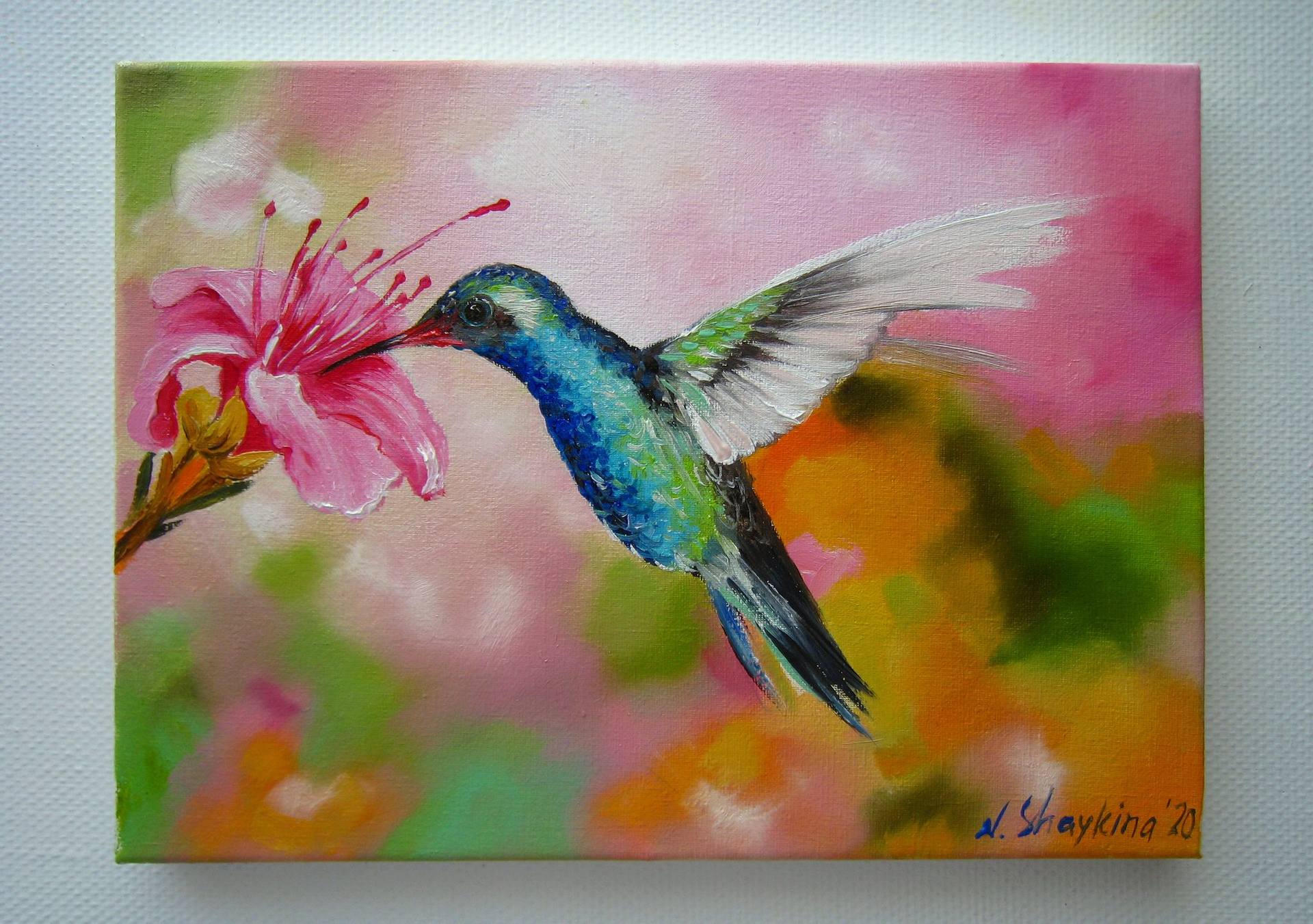 Outlet painting painting on wood wine grape hummingbird art