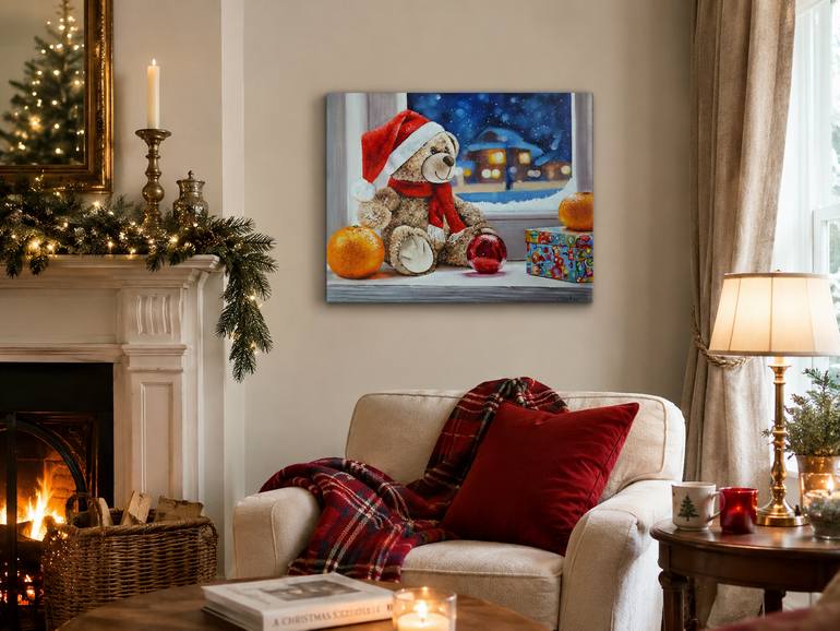 Original Contemporary Christmas Painting by Natalia Shaykina