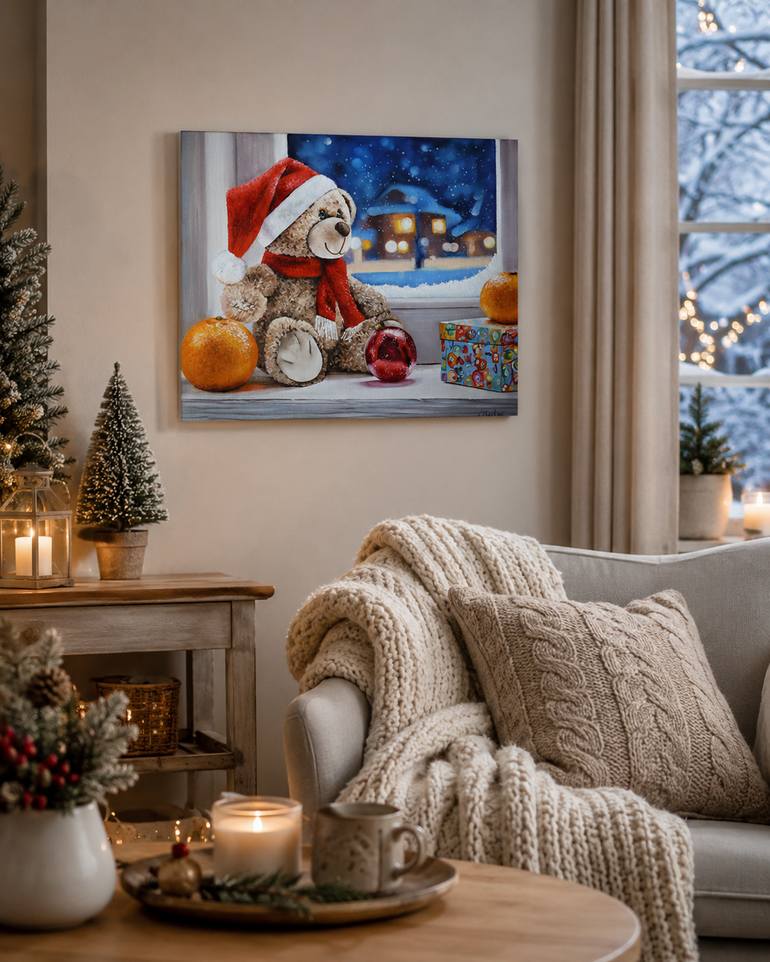 Original Contemporary Christmas Painting by Natalia Shaykina