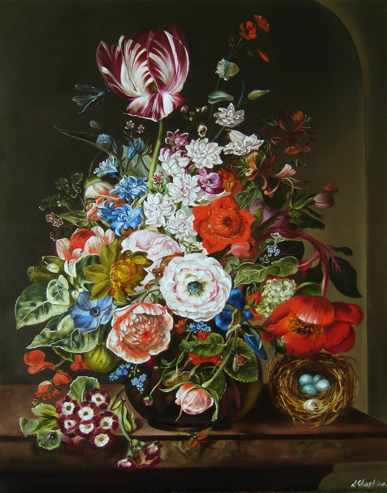 Original Contemporary Floral Paintings by Natalia Shaykina
