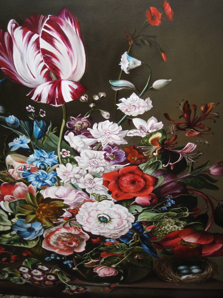 Original Contemporary Floral Painting by Natalia Shaykina