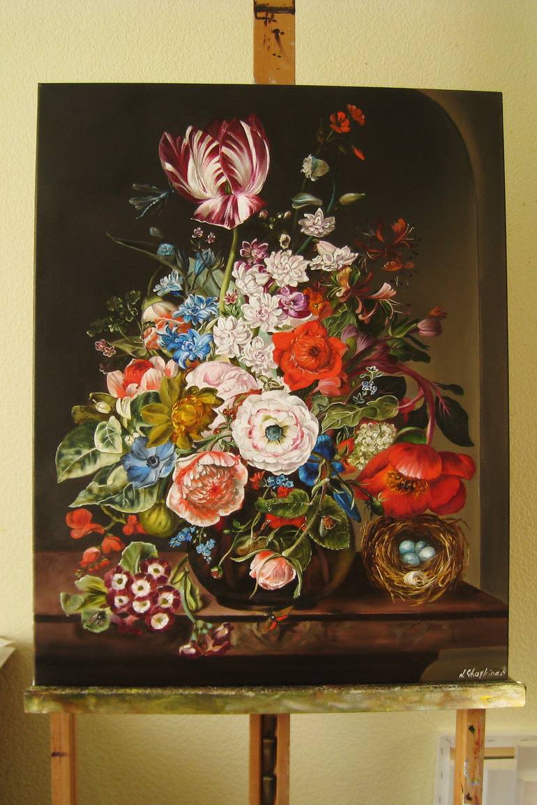 Original Contemporary Floral Painting by Natalia Shaykina
