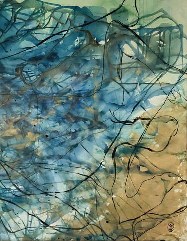Print of Abstract Expressionism Water Paintings by Melanie Maquinay
