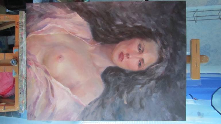 Original Impressionism Nude Painting by Eleonora Obukhova