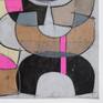 hapes 070 is an acrylic painting on cardboard, cut and pasted onto a heavy watercolor paper background.