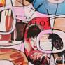 Shapes 078 is a mixed technique built with collage, acrylic & charcoal, painting on waterpaper, cut and pasted magazines. The background its acrylic painted in pink color.