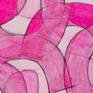 Shapes 03.22 is a painting made with pink colorful shapes and charcoal traces on a light pink background.