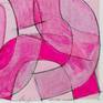 Shapes 03.22 is a painting made with pink colorful shapes and charcoal traces on a light pink background.