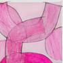 Shapes 03.22 is a painting made with pink colorful shapes and charcoal traces on a light pink background.