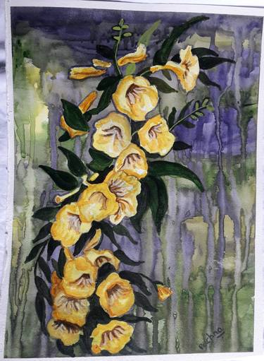Original Art Deco Floral Paintings by Rachna Goenka