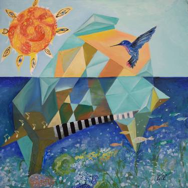 Print of Cubism Music Paintings by Claudia Ciofu